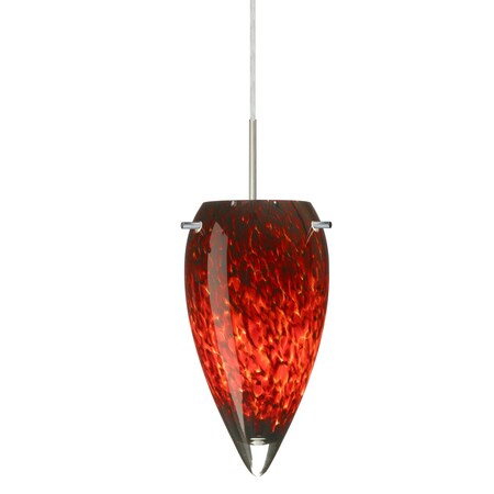 Besa Lighting Juli Cord Pendant, Garnet, Satin Nickel Finish, 1x100W Incandescent 1JT-412541-SN